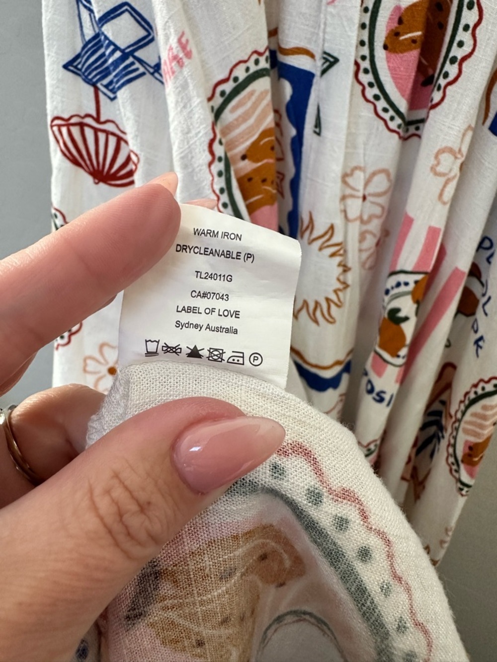 Label of Love Mediterranean Print Midi Dress Size Medium Capri Positano Summer - Picture 8 of 10